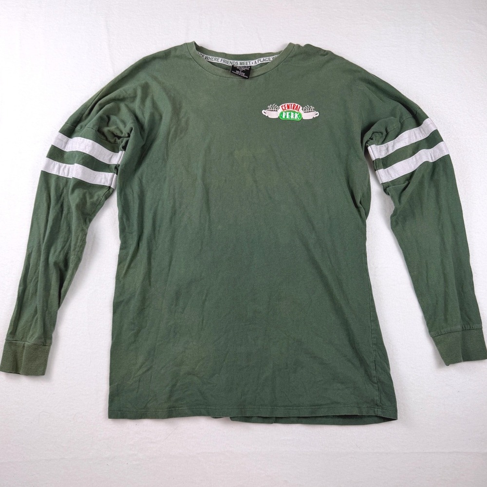 BoxLunch Friends Central Perk Long Sleeve T-Shirt Green Striped Mens Small